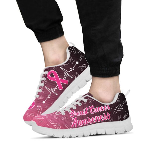 Breast Cancer Awareness Shoes Sneakers, Running Shoes, Shoes For Women, Shoes For Men, Custom Shoes, Low Top Shoes, Customized Sneaker, Mens, Women Shoes