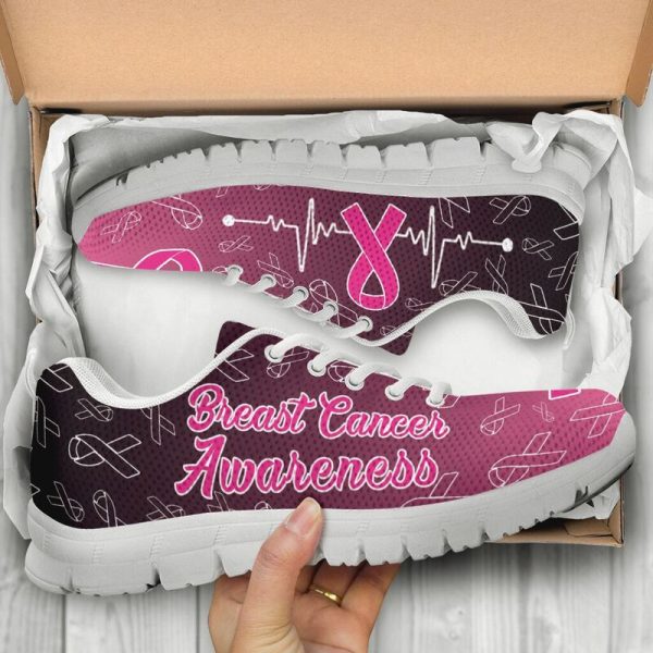 Breast Cancer Awareness Shoes Sneakers, Running Shoes, Shoes For Women, Shoes For Men, Custom Shoes, Low Top Shoes, Customized Sneaker, Mens, Women Shoes