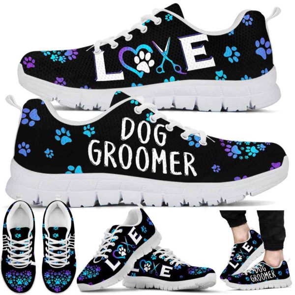 Teal Purple Dog Groomer Paw Love Dog Groomer Sneakers Shoes